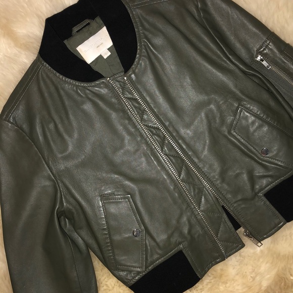 Walter Baker Lambskin Leather Bomber - Picture 2 of 5
